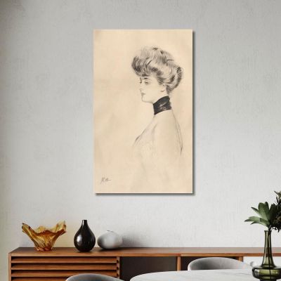 Portrait Of A Woman With A Black Choker Paul César Helleu pch36 canvas print 