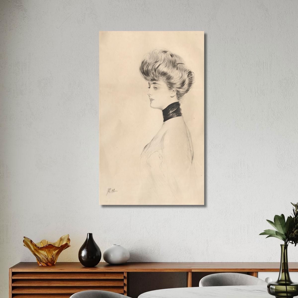 Portrait Of A Woman With A Black Choker Paul César Helleu pch36 canvas print 