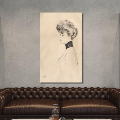 Portrait Of A Woman With A Black Choker Paul César Helleu pch36 canvas print 