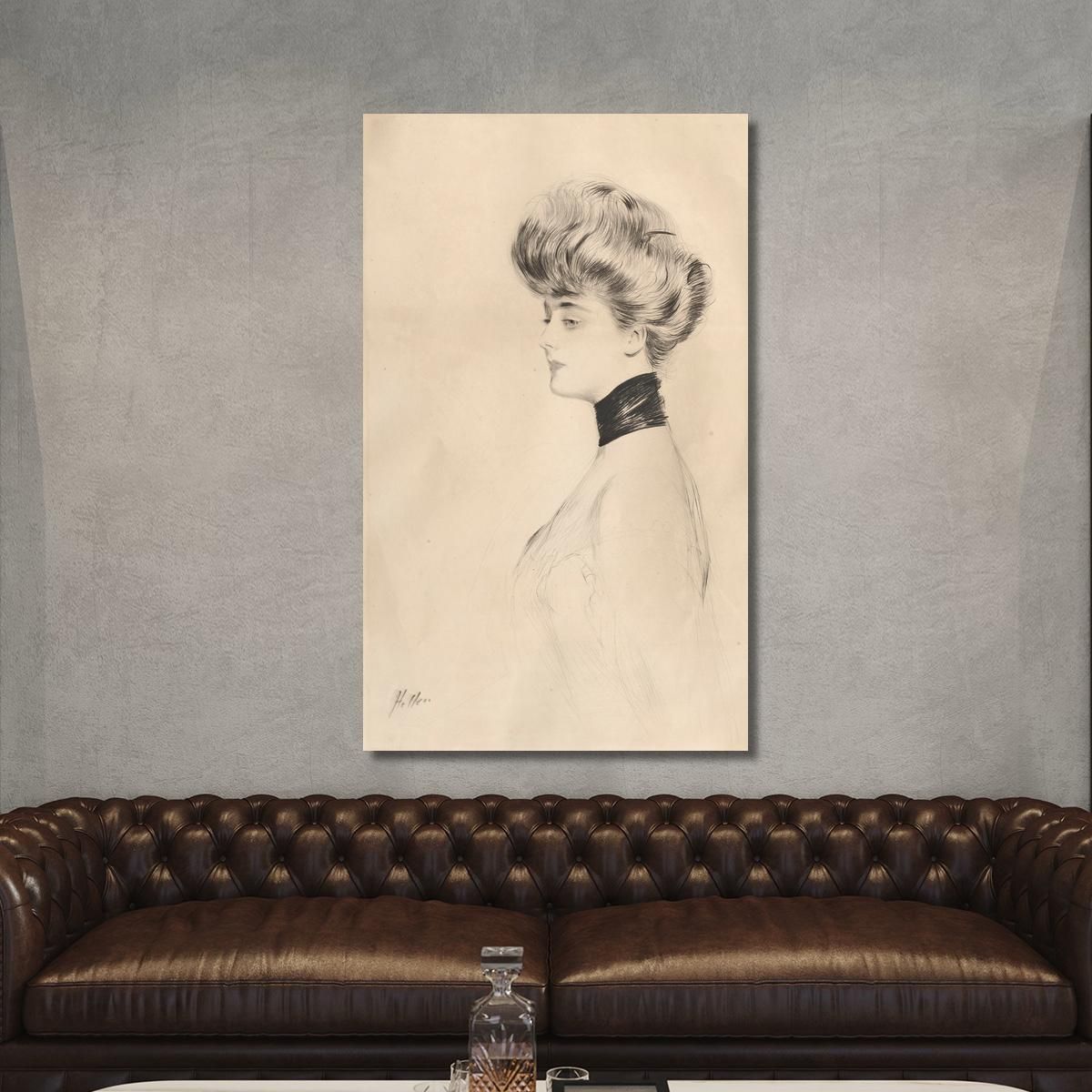 Portrait Of A Woman With A Black Choker Paul César Helleu pch36 canvas print 