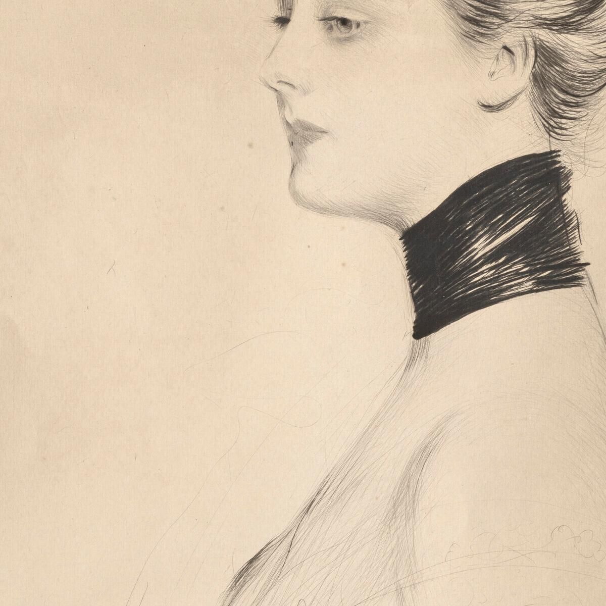Portrait Of A Woman With A Black Choker Paul César Helleu pch36 canvas print