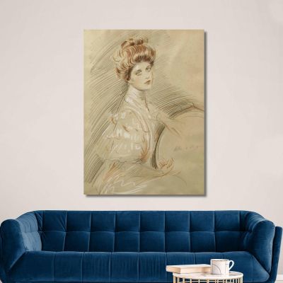 Portrait Of A Woman Paul César Helleu pch38 canvas print 