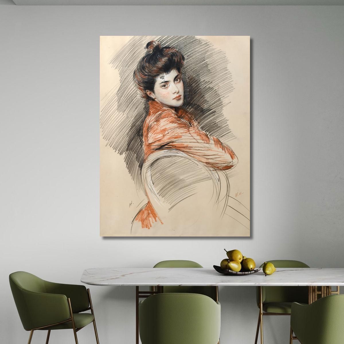 Portrait Of Elisabeth Van Biema Paul César Helleu pch46 canvas print 