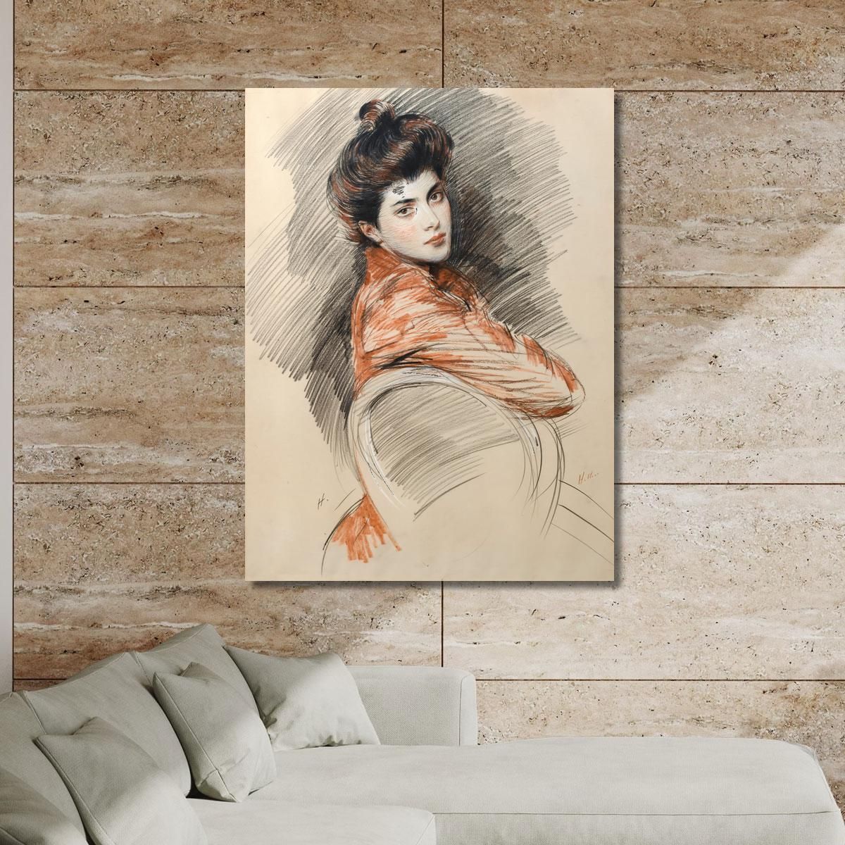 Portrait Of Elisabeth Van Biema Paul César Helleu pch46 canvas print 