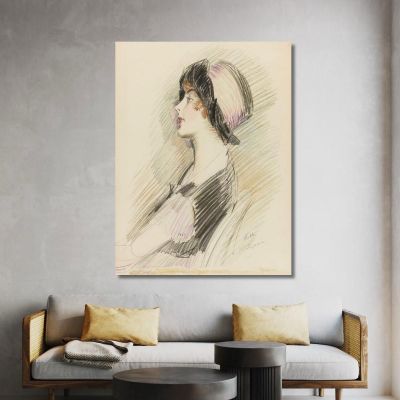 Profile Of A Young Lady Paul César Helleu pch51 canvas print 