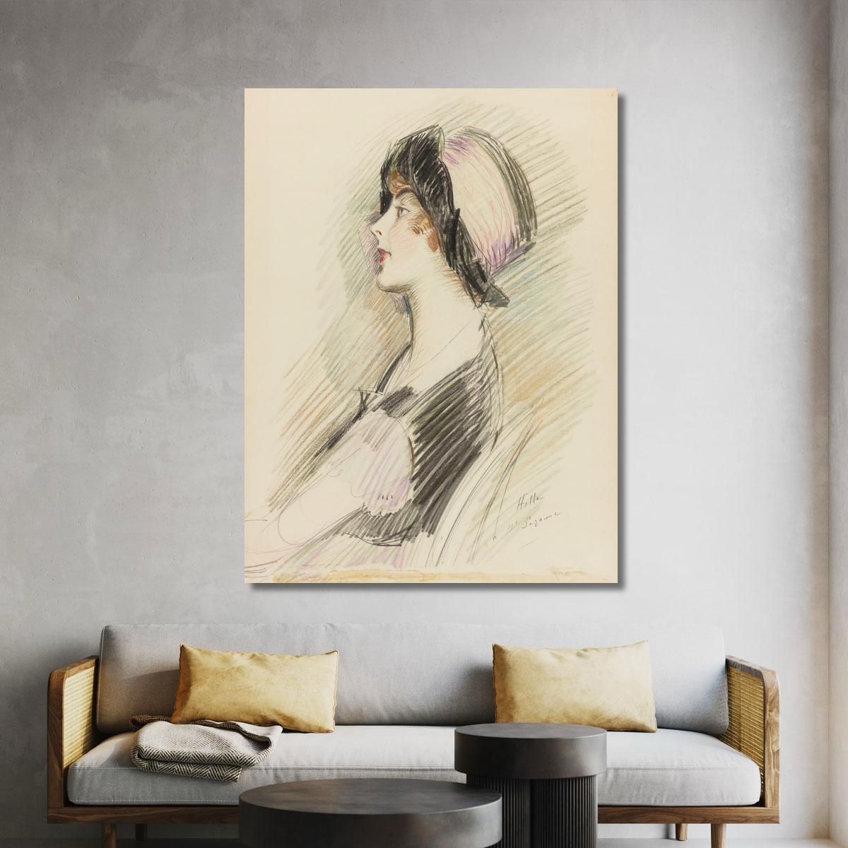 Profile Of A Young Lady Paul César Helleu pch51 canvas print 