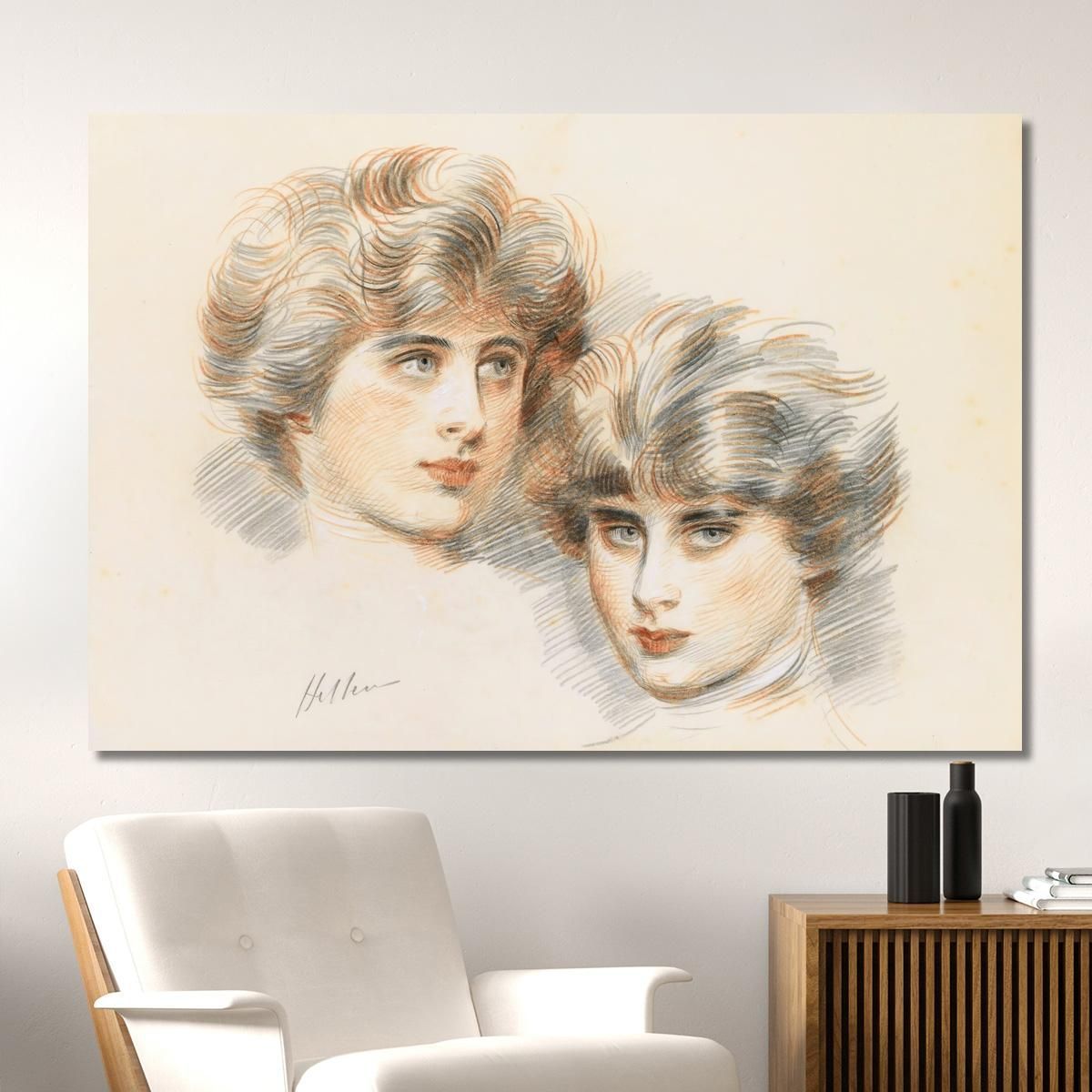 Studies For Ellen'S Face Paul César Helleu pch55 canvas print 