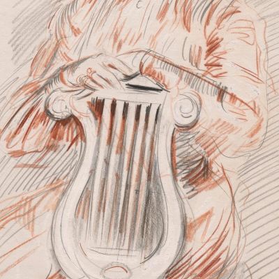 Elegant Lyre Chair Paul César Helleu pch59 canvas print