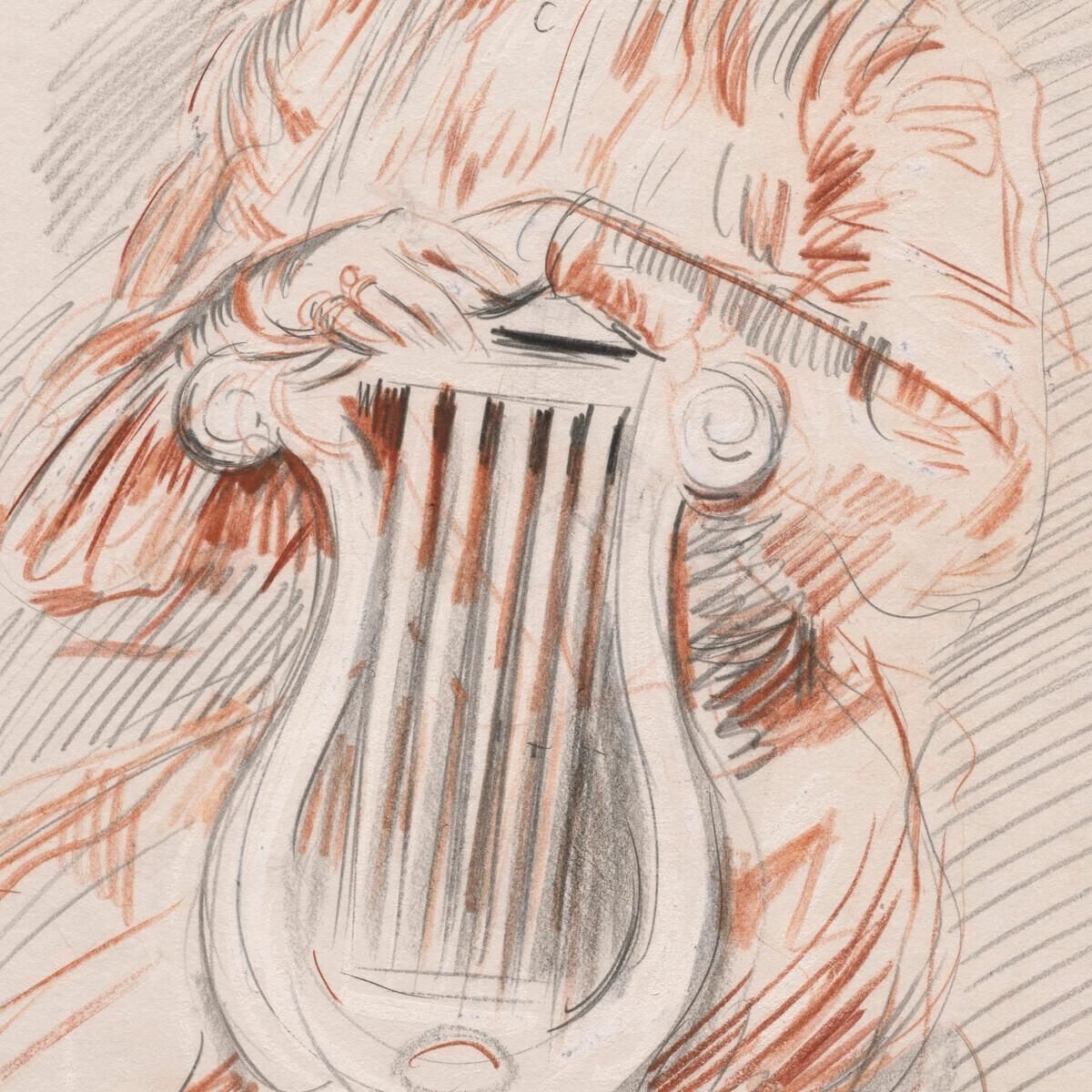 Elegant Lyre Chair Paul César Helleu pch59 canvas print