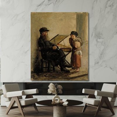 A Russian Salesman Of Sweet Cakes At The Helsinki South Harbour Market Sketch Albert Edelfelt aed1 canvas print 