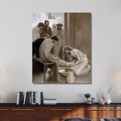 Jesus Washing The Feet Of His Disciples Albert Edelfelt aed46 canvas print 