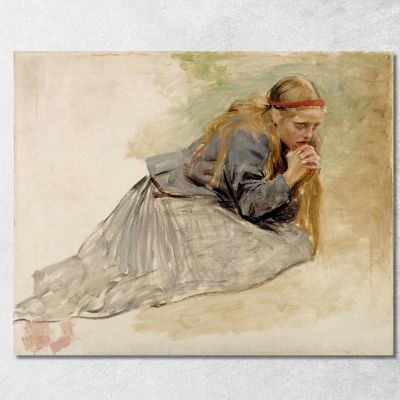 Mary Magdalene Kneeling Study For The Christ And Mary Magdalene Albert Edelfelt aed61 canvas print 