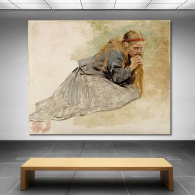 Mary Magdalene Kneeling Study For The Christ And Mary Magdalene Albert Edelfelt aed61 canvas print 