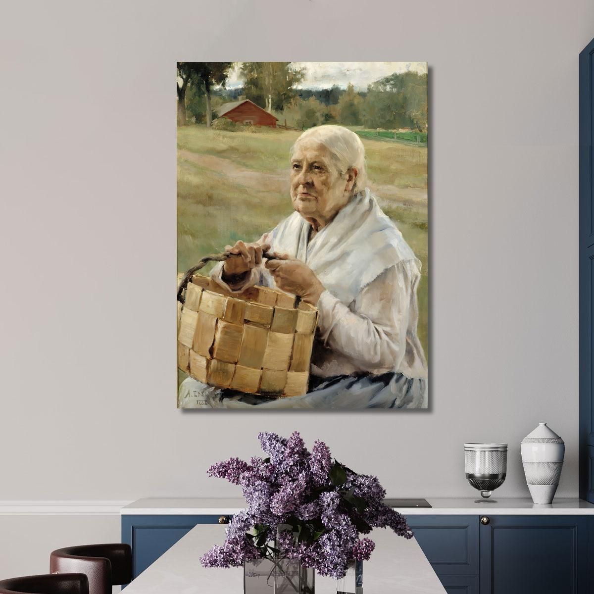 Old Woman With A Chip Basket Albert Edelfelt aed68 canvas print 