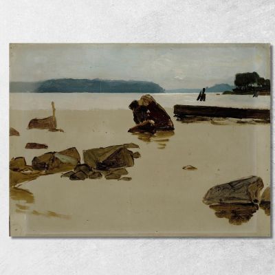 Open Sea Off Haikko Study For Boys Playing On The Shore Albert Edelfelt aed70 canvas print 