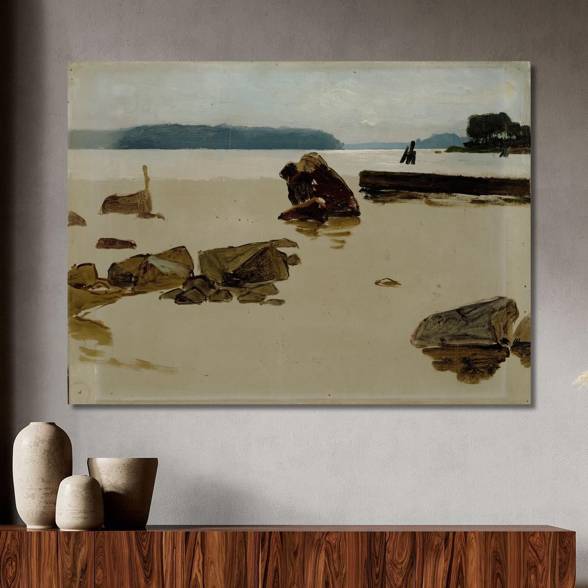 Open Sea Off Haikko Study For Boys Playing On The Shore Albert Edelfelt aed70 canvas print 