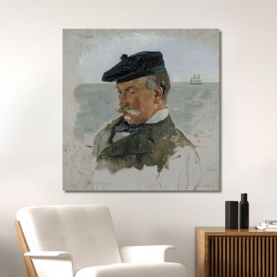 Portrait Sketch Of Adolf Von Becker The Painter Albert Edelfelt aed96 canvas print 