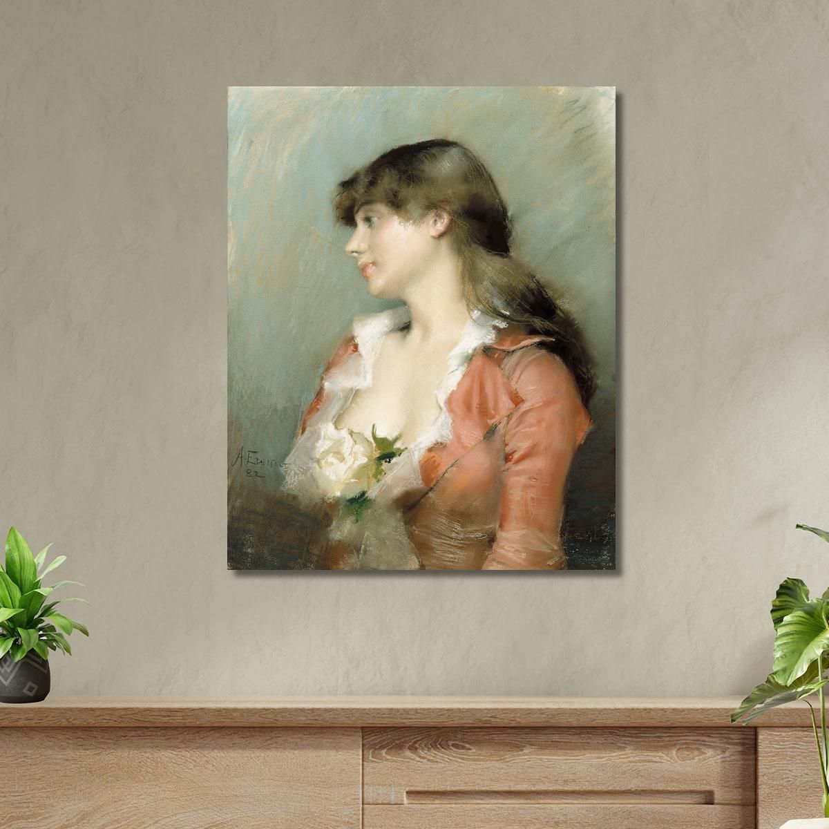 Profile Of A Young Woman Albert Edelfelt aed99 canvas print 