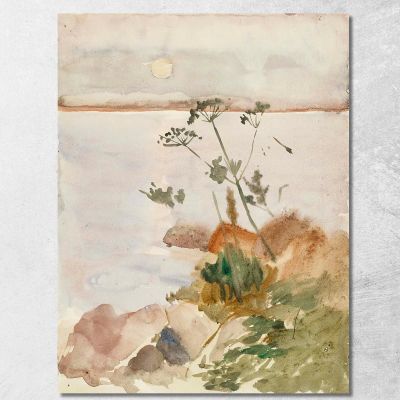 Seashore In The Moonlight Albert Edelfelt aed111 canvas print 