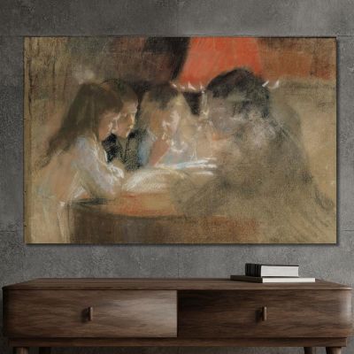 The Brandt Family Children By The Lamp Albert Edelfelt aed129 canvas print 