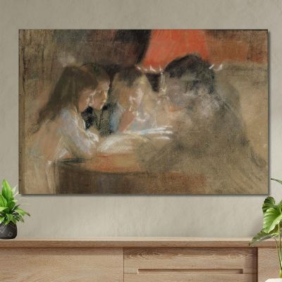 The Brandt Family Children By The Lamp Albert Edelfelt aed129 canvas print 