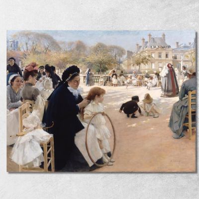 The Luxembourg Gardens Paris 1887 Albert Edelfelt aed133 canvas print 