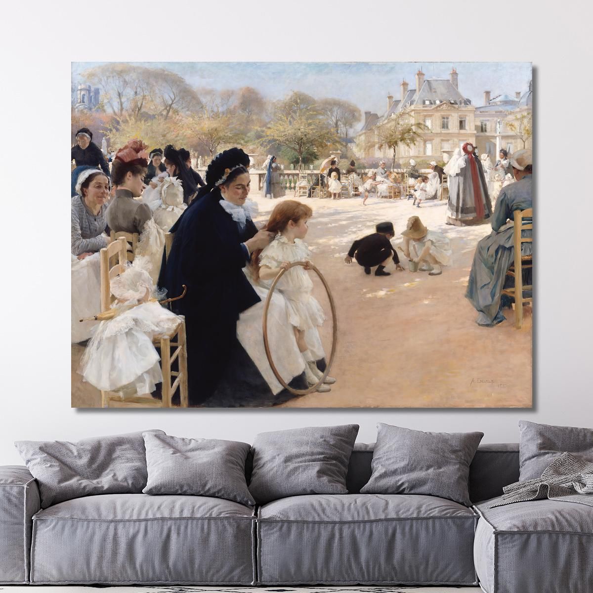 The Luxembourg Gardens Paris 1887 Albert Edelfelt aed133 canvas print 