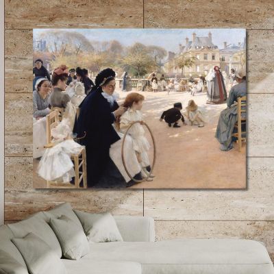 The Luxembourg Gardens Paris 1887 Albert Edelfelt aed133 canvas print 