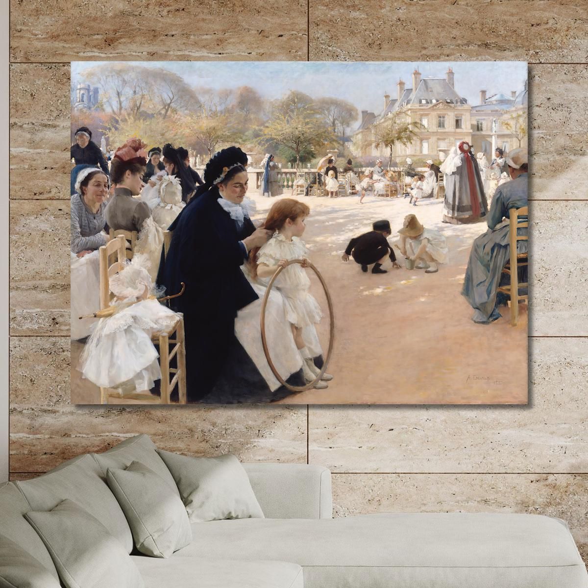 The Luxembourg Gardens Paris 1887 Albert Edelfelt aed133 canvas print 