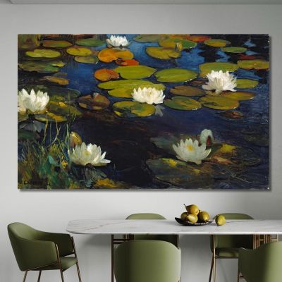Water Lilies Study For The Youth And A Mermaid Albert Edelfelt aed147 canvas print 