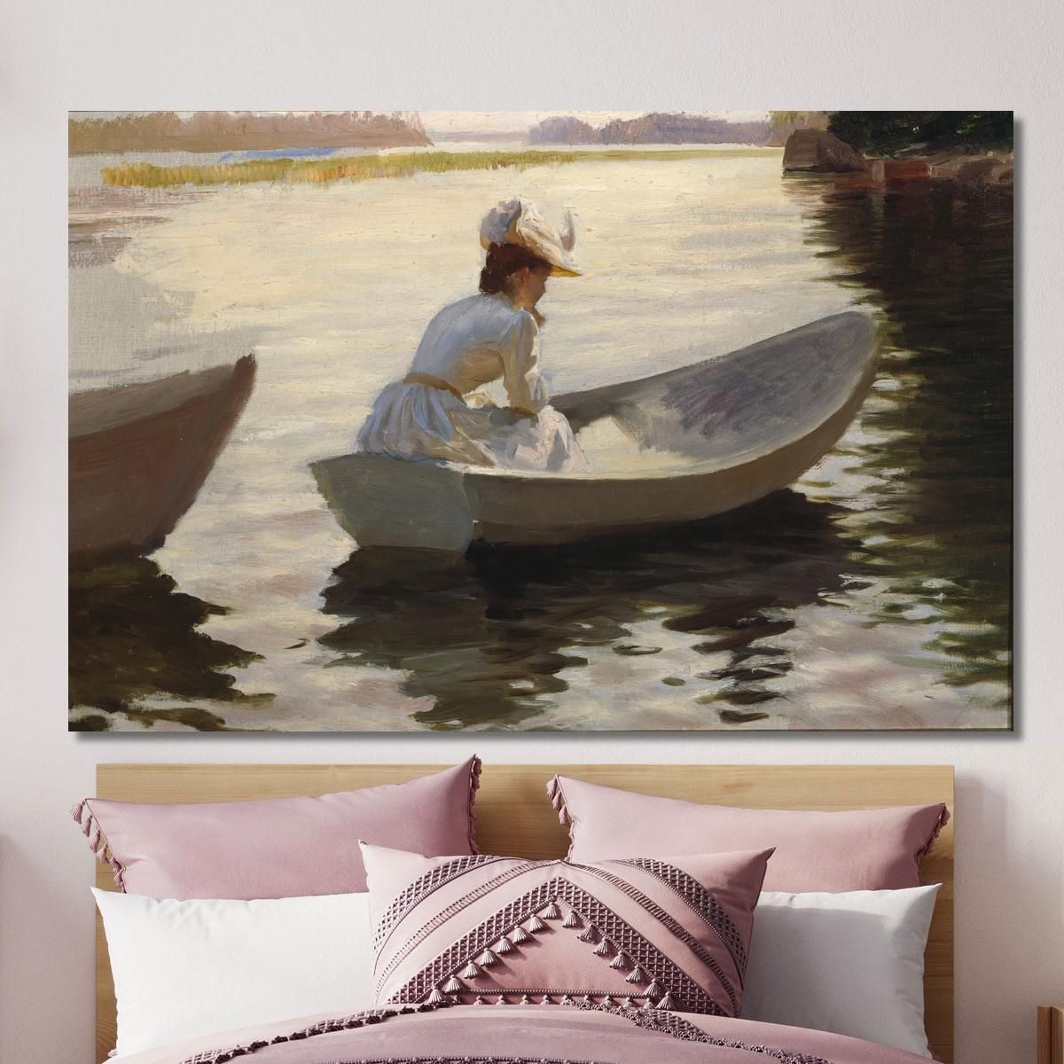 Woman In A Boat Albert Edelfelt aed149 canvas print 