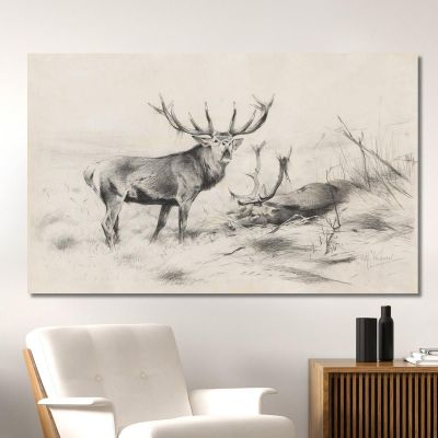 Defeat Red Deer Wilhelm Kuhnert wkh3 canvas print 
