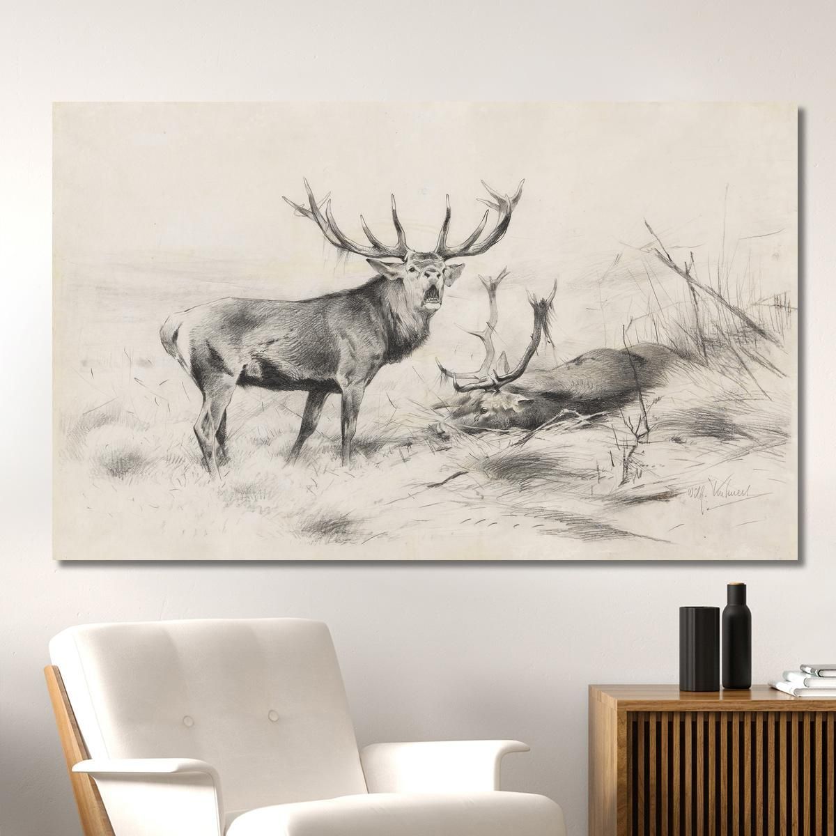 Defeat Red Deer Wilhelm Kuhnert wkh3 canvas print 