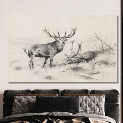 Defeat Red Deer Wilhelm Kuhnert wkh3 canvas print 