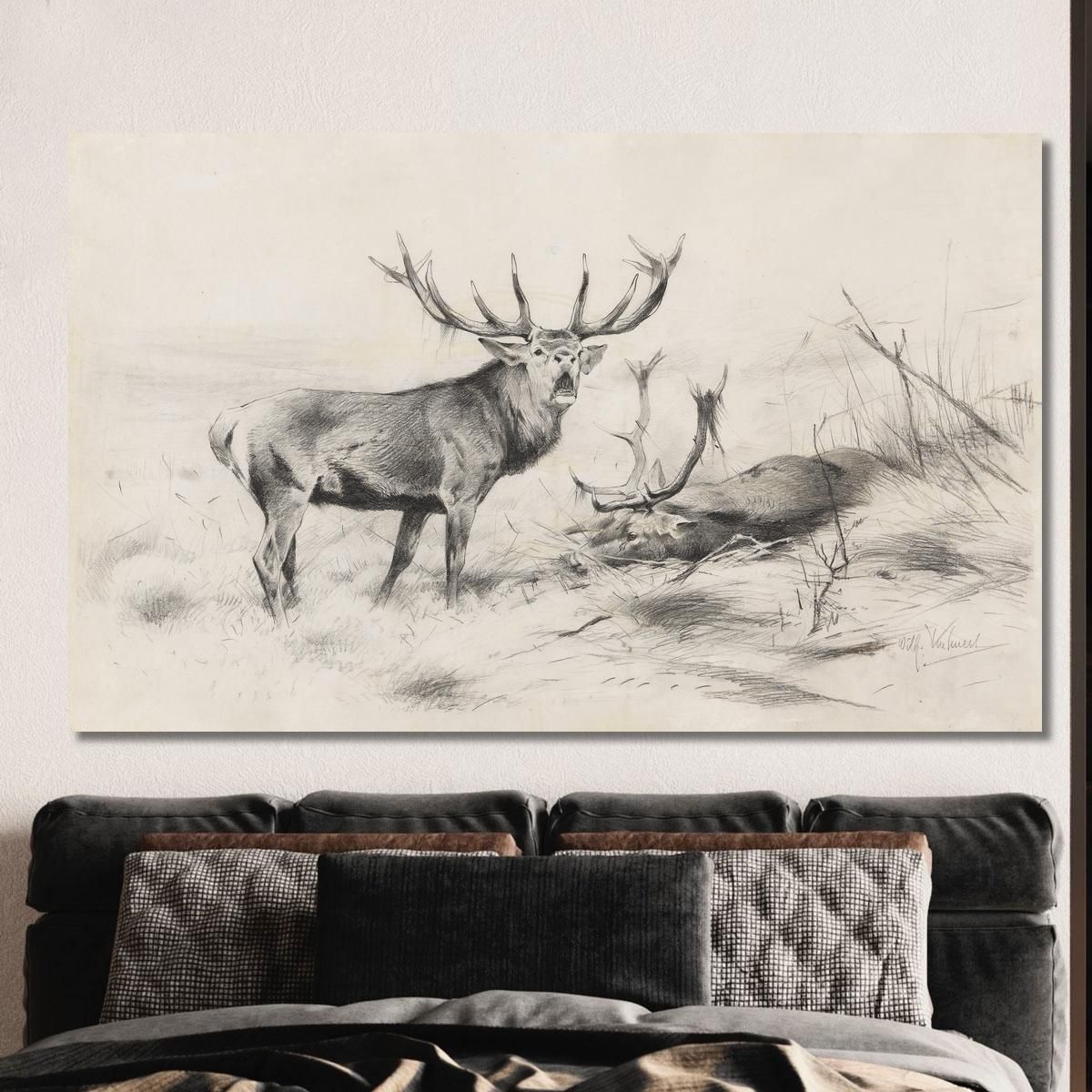 Defeat Red Deer Wilhelm Kuhnert wkh3 canvas print 
