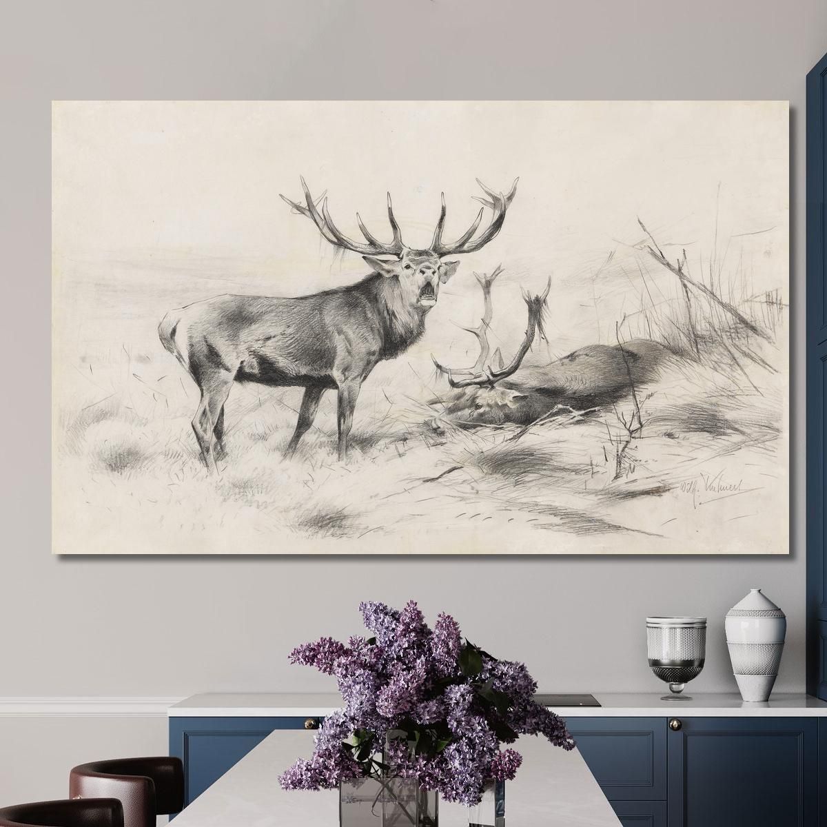 Defeat Red Deer Wilhelm Kuhnert wkh3 canvas print 