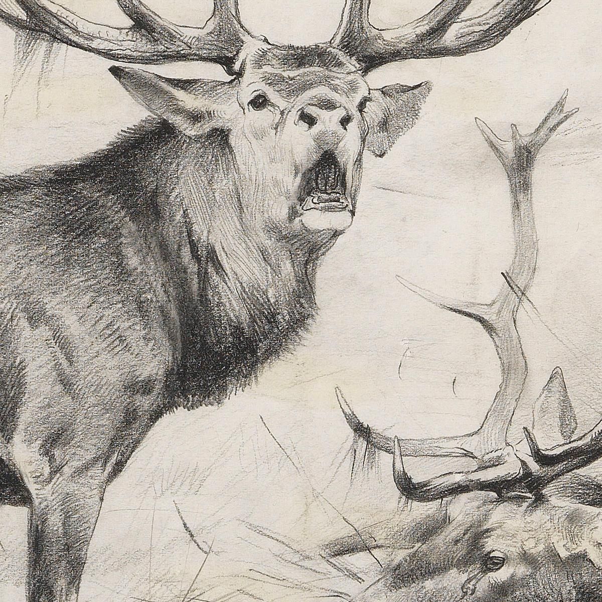 Defeat Red Deer Wilhelm Kuhnert wkh3 canvas print