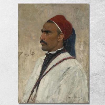 Portrait Of An Arab Wilhelm Kuhnert wkh31 canvas print 