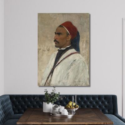 Portrait Of An Arab Wilhelm Kuhnert wkh31 canvas print 