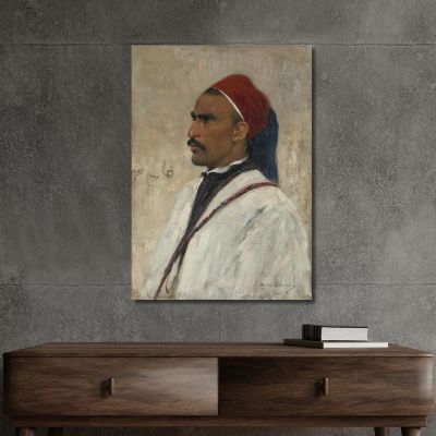 Portrait Of An Arab Wilhelm Kuhnert wkh31 canvas print 