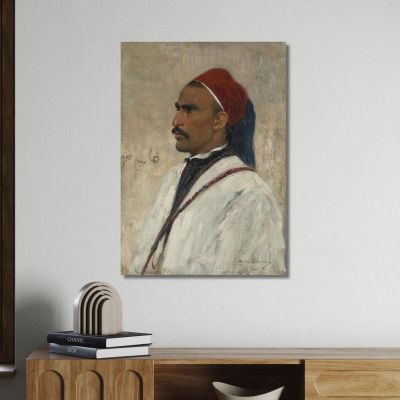 Portrait Of An Arab Wilhelm Kuhnert wkh31 canvas print 