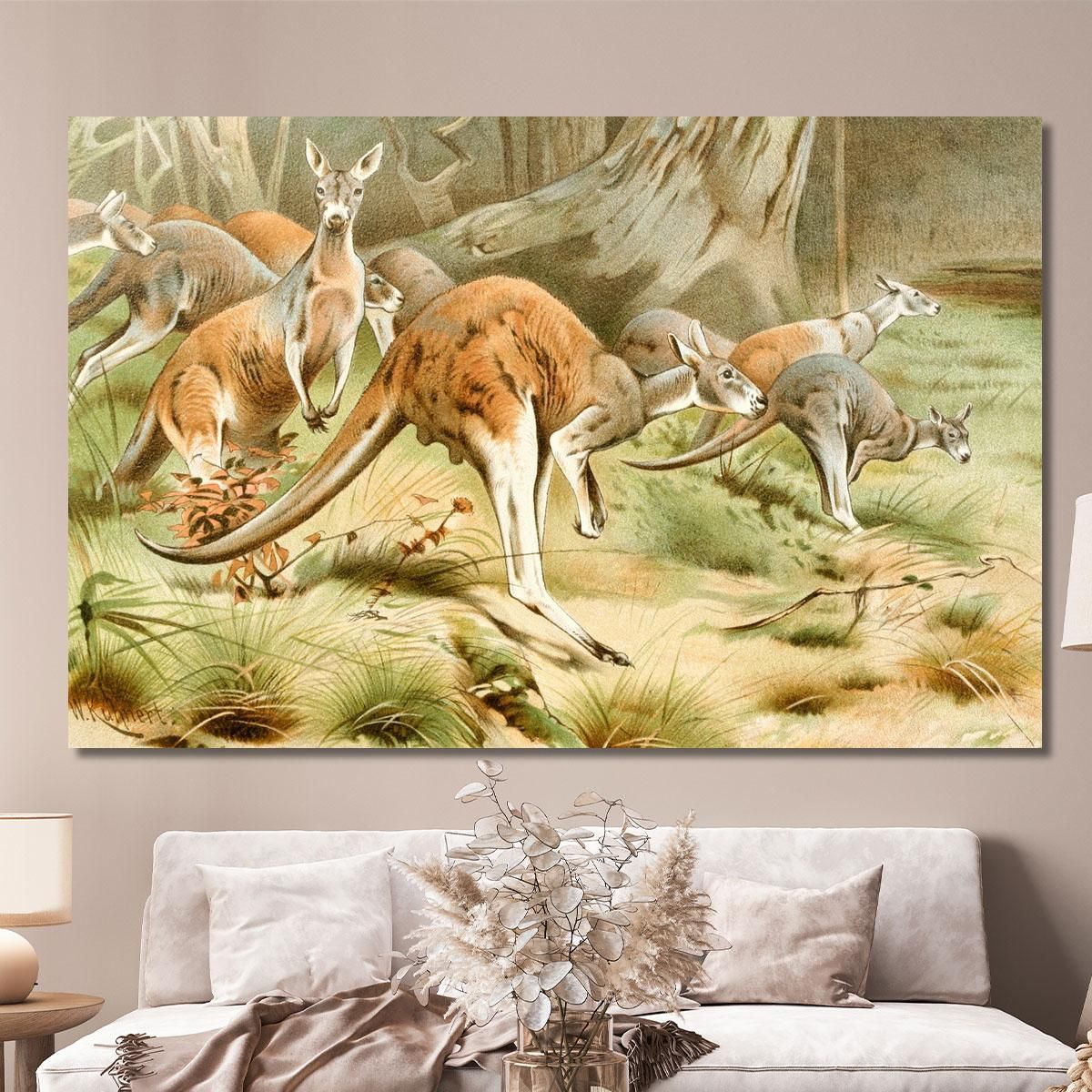 The Red Kangaroo Wilhelm Kuhnert wkh43 canvas print 
