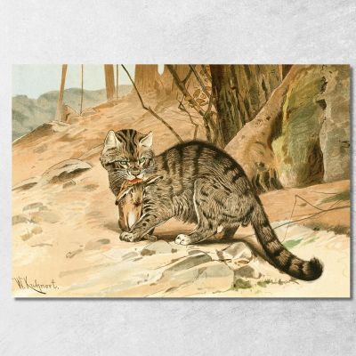 Wild Cat Wilhelm Kuhnert wkh47 canvas print 