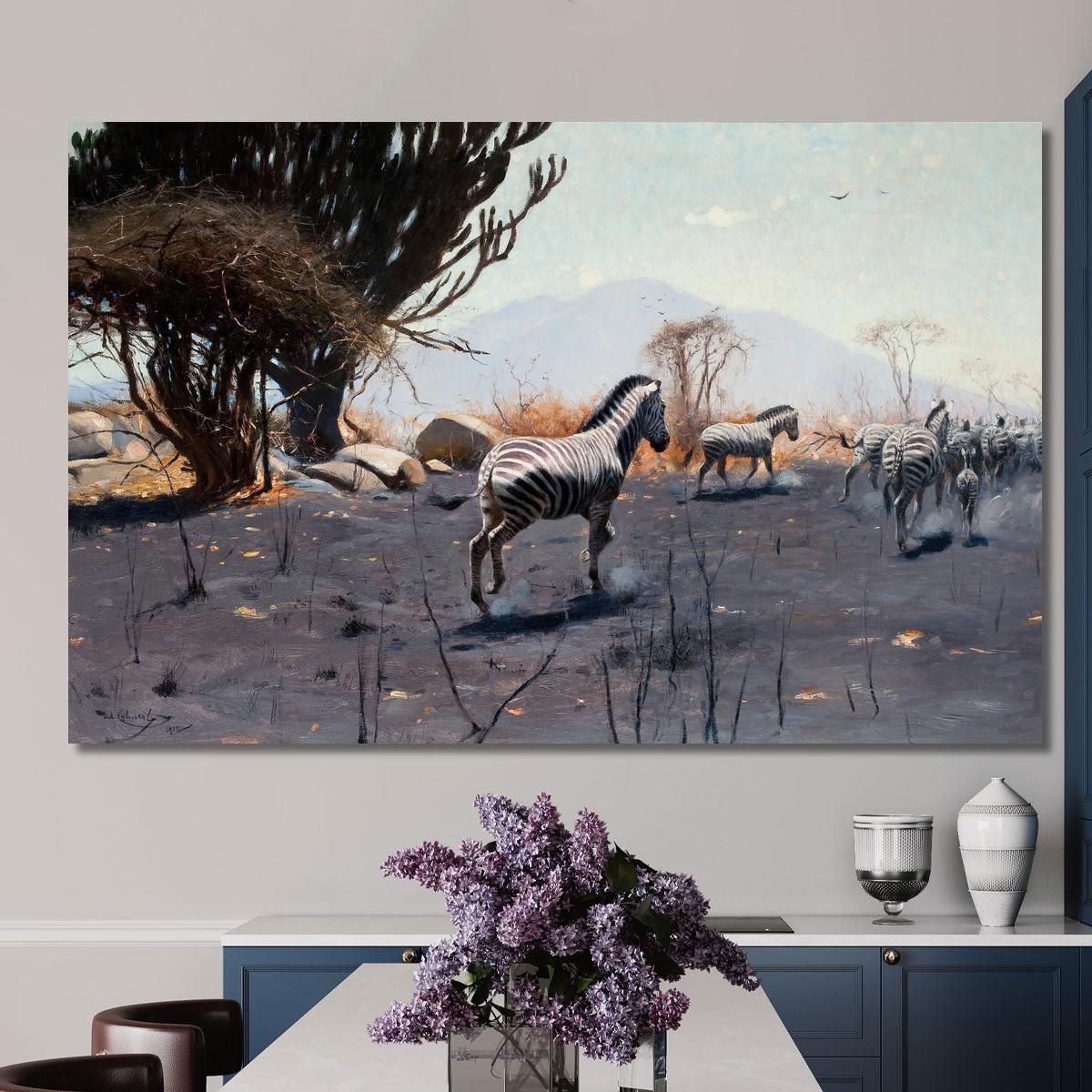 Zebras Wilhelm Kuhnert wkh48 canvas print 