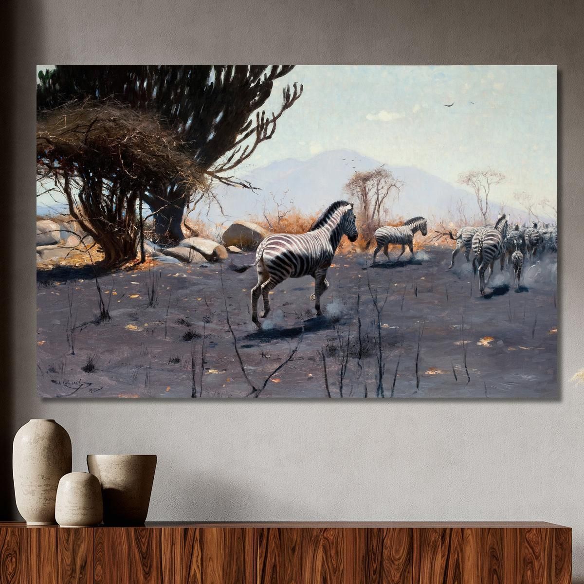 Zebras Wilhelm Kuhnert wkh48 canvas print 