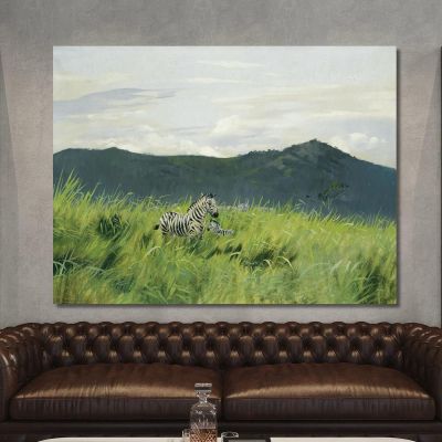 Zebra On The Steppe Wilhelm Kuhnert wkh49 canvas print 
