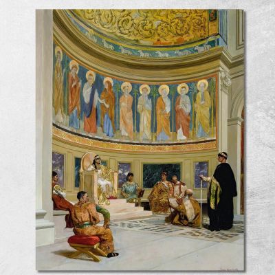 Saint John Chrysostom Exiled By The Empress Eudoxia Jean-Joseph-Benjamin Constant jjb19 canvas print 