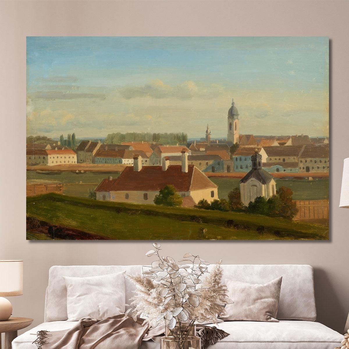 View Over The Danube Canal To Leopoldstadt Johann Peter Krafft jpk7 canvas print 