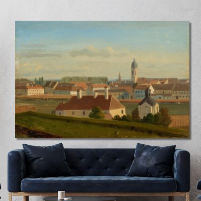 View Over The Danube Canal To Leopoldstadt Johann Peter Krafft jpk7 canvas print 