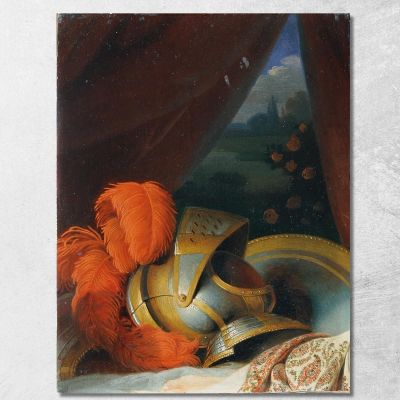 Helmet And Round Shield Possibly Detailed Study Of Chlorinden'S Baptism' Johann Peter Krafft jpk25 canvas print 